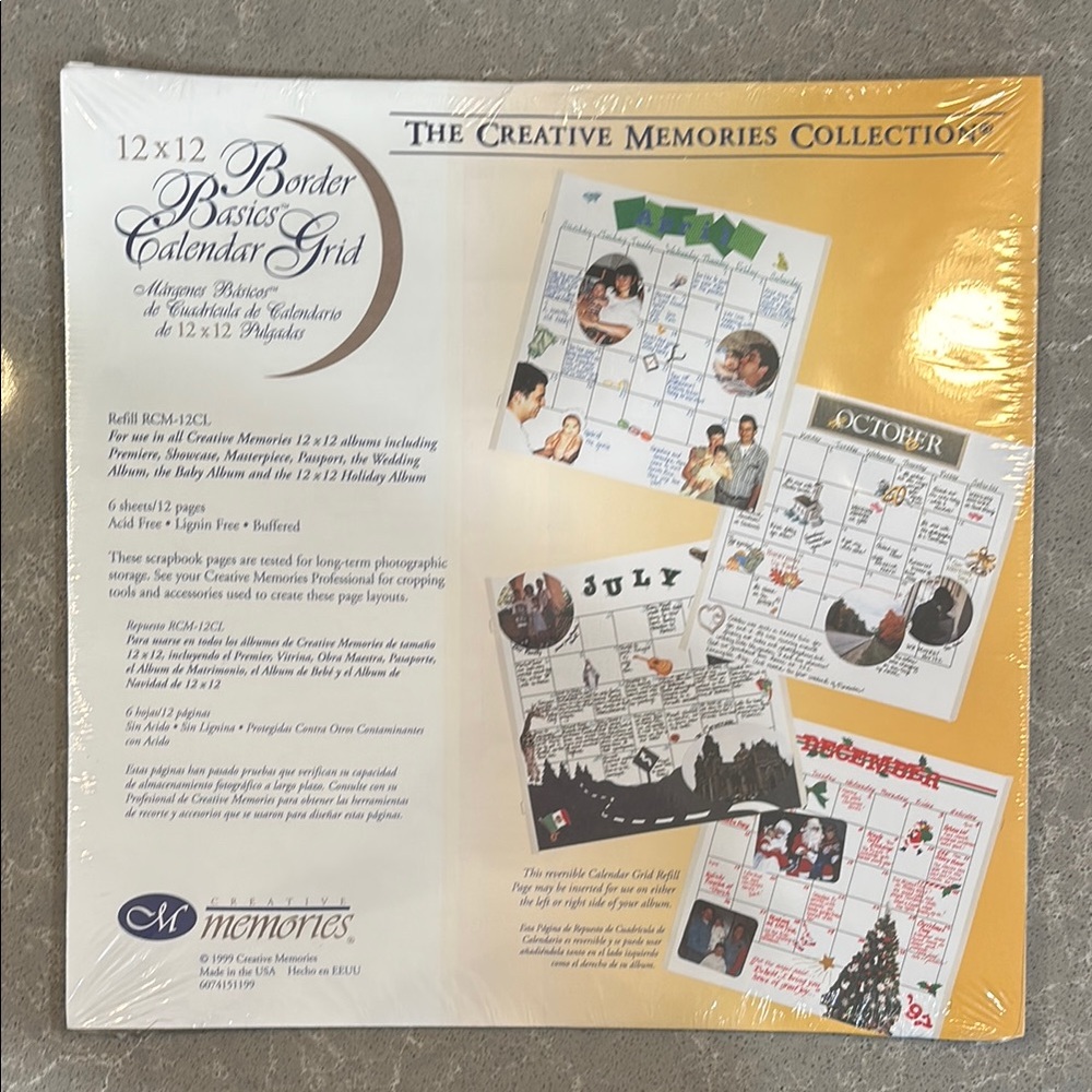 Creative Memories Border Basics Calendar Grid